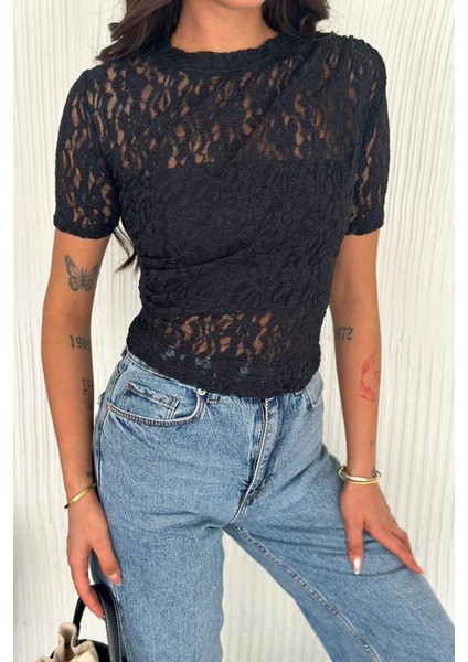 Kadın Dantel Kısa Kollu Bluz – Bold Grace fırsatları