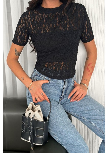 Kadın Dantel Kısa Kollu Bluz – Bold Grace indirimleri