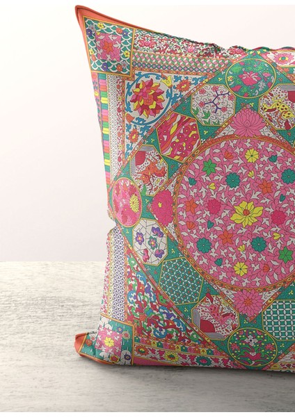 Micro Kumaş Dijital Baskı Fermuarlı 43*43 cm Kırlent Kılıfı