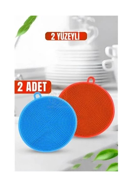 2 Yüzeyli Silikon Bulaşık Pedi 2 Adet