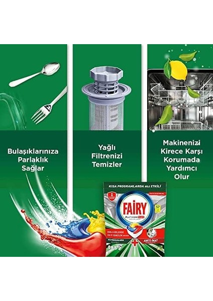 Fairy Platinum Plus Ultra Temizlik Bulaşık Makinesi Deterjanı Kapsülü 57 Yıkama Limon Kokulu fiyatları