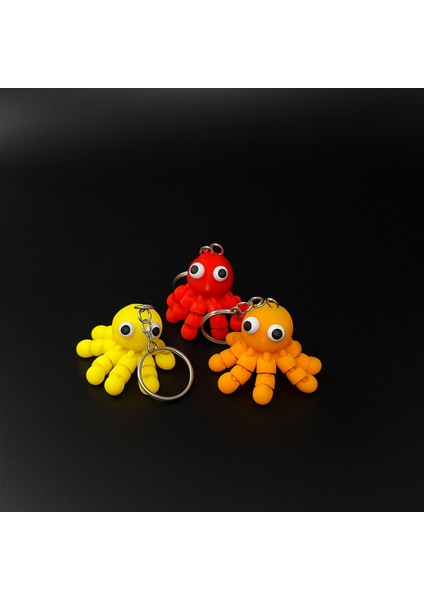3'lü Renkli Ahtapot Anahtarlık Seti – Özel Tasarım 3D Baskı fiyatları
