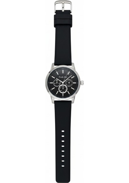 Erkek Kol Saati Gümüş Renk, Siyah Kadran - Şık Silikon Kordon, 2 Yıl Garantili