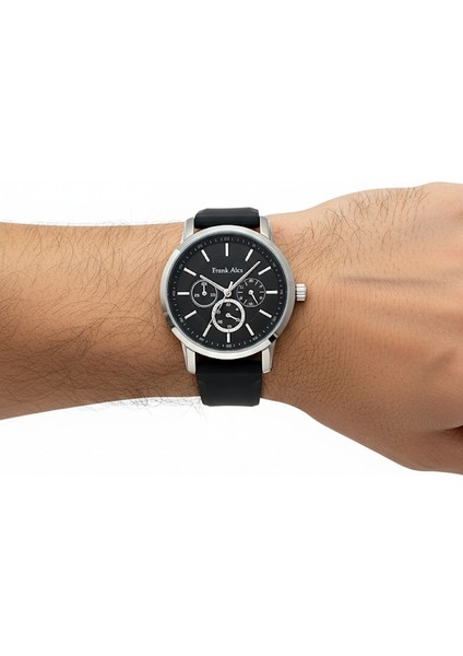 Erkek Kol Saati Gümüş Renk, Siyah Kadran - Şık Silikon Kordon, 2 Yıl Garantili modelleri