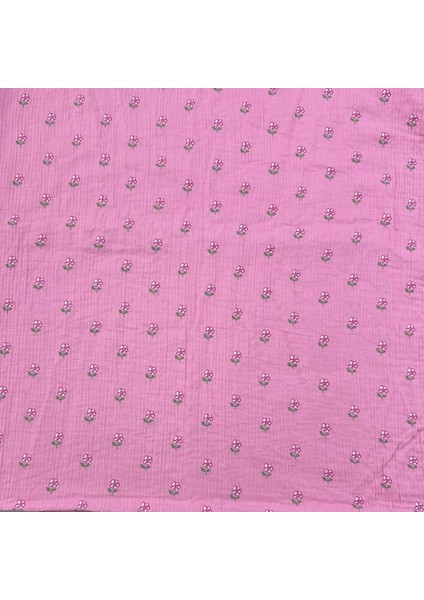 %100 Pamuk Çift Kat Müslin Kumaş – Mini Çiçek Desenli, Nefes Alan Yumuşak Doku fiyatları