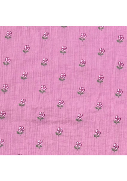 %100 Pamuk Çift Kat Müslin Kumaş – Mini Çiçek Desenli, Nefes Alan Yumuşak Doku modelleri