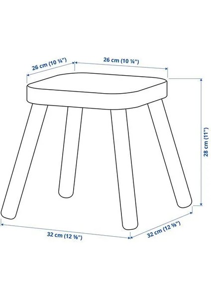 Flısat Çocuk Taburesi Çam 32 x 32 x 28 cm fiyatları
