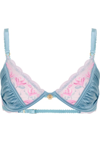 Blume Turkuaz Saten Dantel Detaylı Balconette