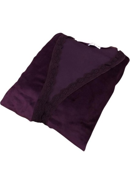 Modalove Kadın 3 Lü Sabahlıklı Fransız Kadife Pijama Takımı modelleri