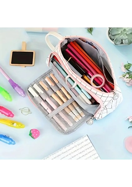 Oxford Kumaş Geniş Kapasiteli Kalem/makyaj Çantası AD156