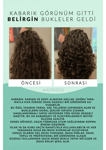 Magic Curl Bukle Belirginleştirici Pro Saç Tarağı modelleri