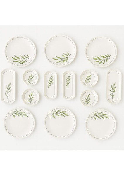 Seramık 6 Kısılık Yaprak 14 Parca Seramık Kahvaltı Takımı fiyatları