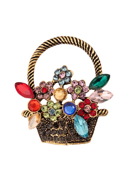 8025101 Çiçek Sepeti Broş