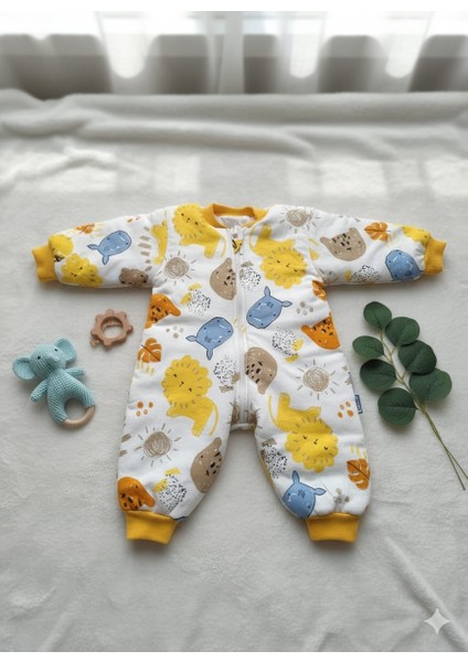 Laura Baby Aslan Desenli Uzun Kollu Erkek Bebek Uyku Tulumu (Pijama Tulum) fiyatları