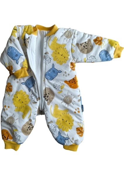 Laura Baby Aslan Desenli Uzun Kollu Erkek Bebek Uyku Tulumu (Pijama Tulum) fırsatları