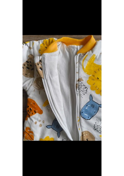 Laura Baby Aslan Desenli Uzun Kollu Erkek Bebek Uyku Tulumu (Pijama Tulum)