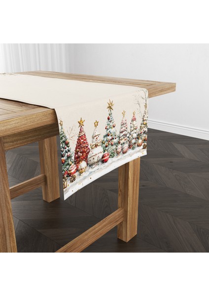 Dijital Baskılı Runner - Yılbaşı / Christmas Desenli - 140X40 cm fırsatları