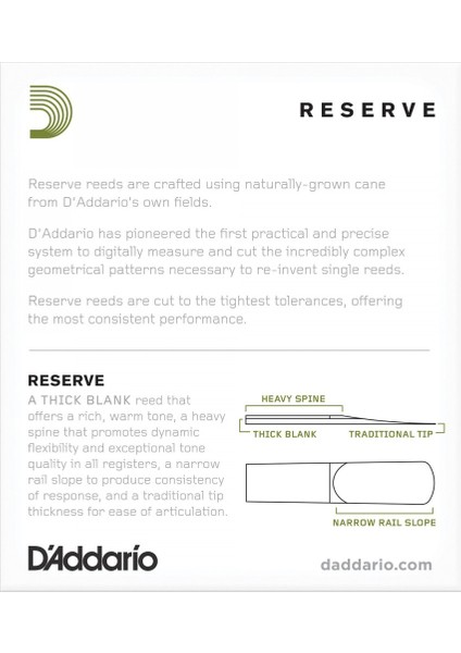 D'addario Woodwinds Reserve DJR1035 Alto Saksafon Kamışı No:3.5 fiyatları