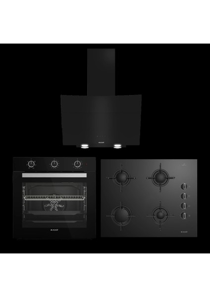 Siyah Analog Ankastre Set