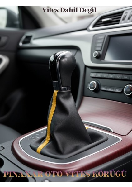 Volkswagen Scirocco Siyah Deri Prime Tasarım Sarı Şerit Spor Vites Körüğü