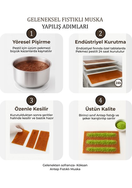 Fıstıklı Muska (1000 gr, Duble) Pekmez Pestili ile Sarılmış fiyatları