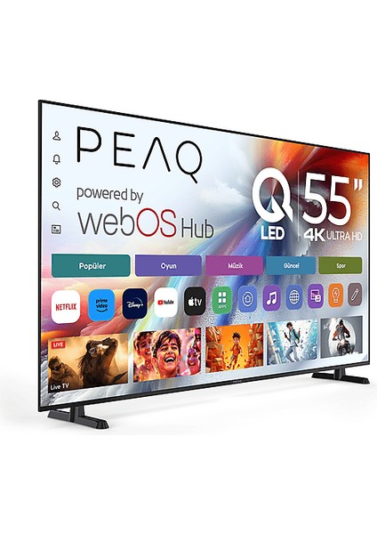 55Q90 PTV55WQU-3025A 55 Inç 139 Ekran Dahili Uydu Alıcılı Webos 4K UHD QLED Tv
