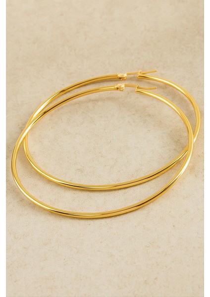 Halka Lüks Çelik Küpe 7 cm