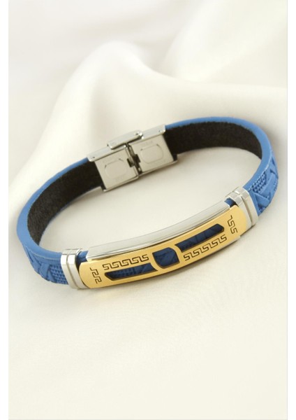 Labirent Deri Çelik Bileklik