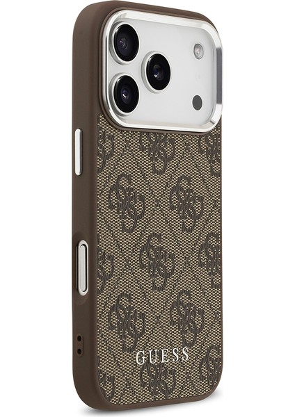 iPhone 17 Pro Uyumlu Kılıf Guess Lisanslı M-Safe Özellikli 4g Klasik Yazı Logolu Kapak Kahverengi fırsatları