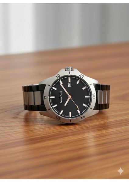 Erkek Kol Saati Gümüş Renk, Siyah Kadran - Şık Metal Kordon, 2 Yıl Garantili fiyatları