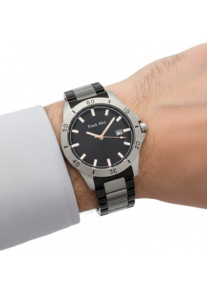 Erkek Kol Saati Gümüş Renk, Siyah Kadran - Şık Metal Kordon, 2 Yıl Garantili modelleri