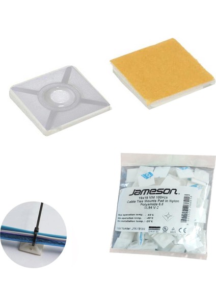JYK-1919W Yapışkanlı Kroşe 19X19MM (100 Adet)