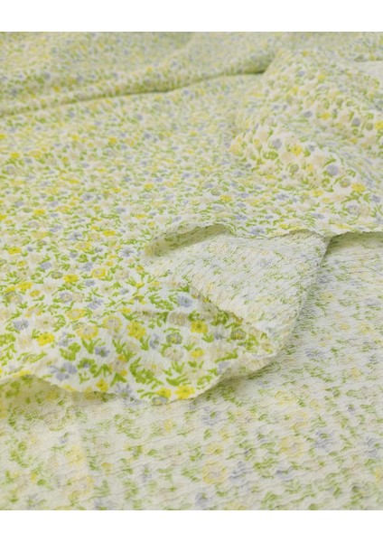 Sarı Lila Çiçekli Bürümcüklü Jarse En: 150 cm fırsatları