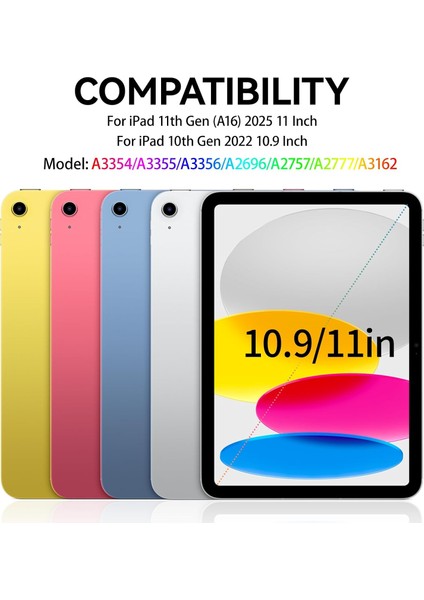 Apple iPad 11. Nesil A16 2025 / 10. Nesil Uyumlu Tablet Klavyeli Kılıf Kablosuz Bluetooth Özellikli Manyetik Standlı Q Kalem Bölmeli Klavyeli Tablet Kılıfı fiyatları
