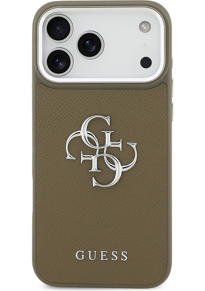 iPhone 17 Pro Max Uyumlu Kılıf Guess Orjinal Lisanslı Grained 4g Metal Büyük Logolu Kapak Kahverengi modelleri