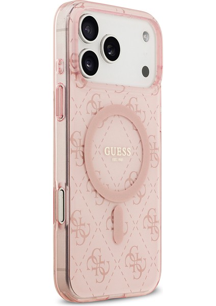iPhone 17 Pro Uyumlu Kılıf Guess Lisanslı M-Safeli Iml Baskılı Klasik Logolu 4g Desenli Kapak Pembe fırsatları