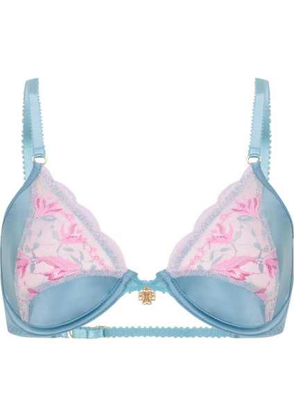 Blume Turkuaz Saten Dantel Dekolteli Balconette