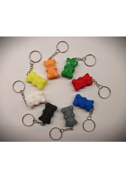 3D Baskı Renkli Ayıcık Anahtarlık – Sevimli ve Dayanıklı