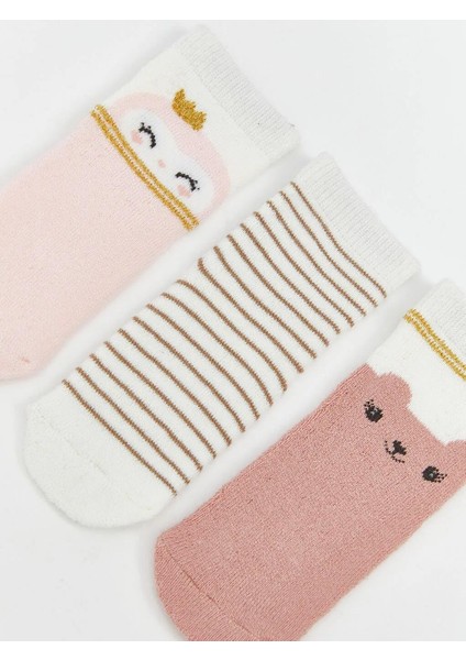 Desenli Kız Bebek Havlu Soket Çorap 3'lü (W5) fiyatları