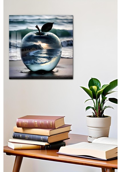 3D Görünümlü Temperli Cam Tablo – Deniz Dalgaları Temalı Uv Baskı 33X33 CM-CTK020