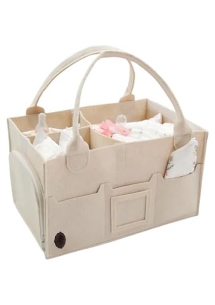 S*mart Ege Keçe Anne Bebek Bakım Çantası, Kapaklı, 3 Bölmeli, Fermuar Cepli Çok Amaçlı Alt Açma Organizer Çanta modelleri