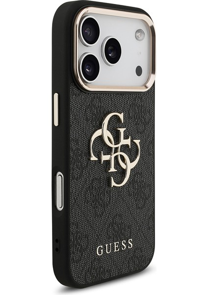 iPhone 17 Pro Kılıf Guess Lisanslı Gold Kamera Çerçeveli 4g Desenli Büyük 4g ve Yazı Logolu Siyah fırsatları