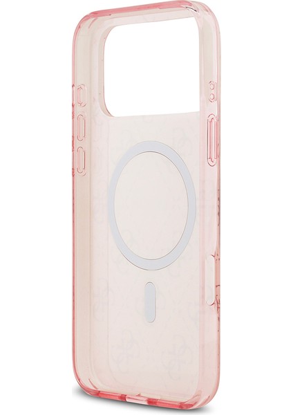 iPhone 17 Pro Max Uyumlu Kılıf Guess Lisanslı M-Safeli Iml Baskılı Klasik Logolu 4g Desenli Pembe