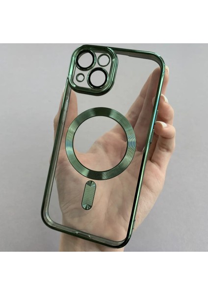 Iphone 14 Plus Uyumlu Magsafe Kenarlar Renkli Kılıf