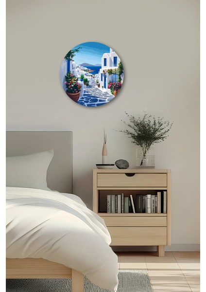 3D Görünümlü Temperli Cam Tablo– Sokak ve Deniz Manzarası Temalı Duvar Süsü Uv Baskı 33X33 CM-CDS108 fırsatları