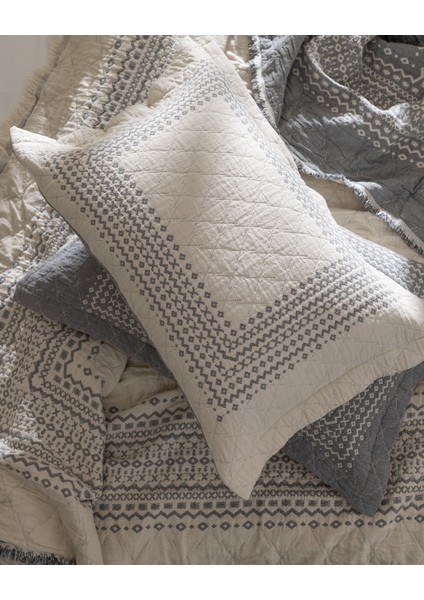 Brice Çift Kişilik %100 Pamuk Yatak Örtüsü - Gri indirimleri