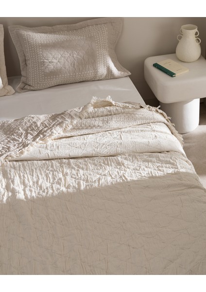 Brice Çift Kişilik %100 Pamuk Yatak Örtüsü - Bej modelleri