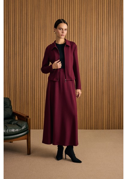 Beli Lastikli Örme Kloş Etek