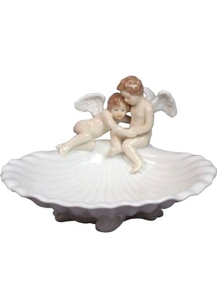 Biblolar - Porselen Melek Biblo 21X21X13 cm Dekoratif Obje Hediyelik