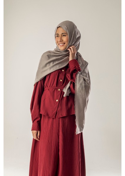 Silver Clay Desenli Dokuma Pamuk Şal